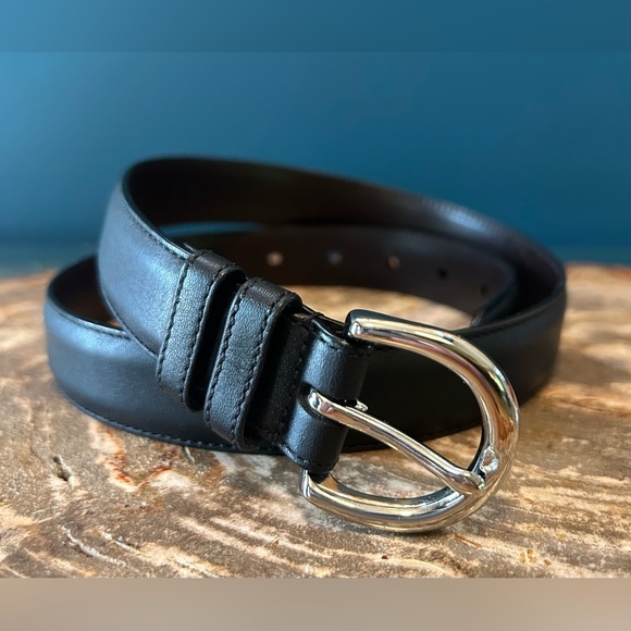 Vintage COACH Black Leather Nickel Buckle Belt 8504 EUC - Picture 1 of 10